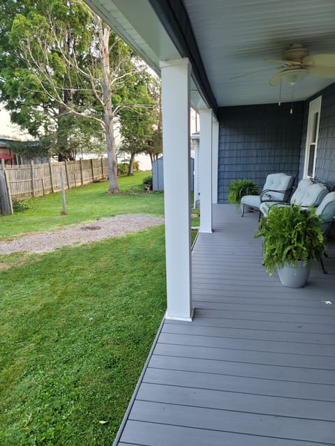 Front porch with partial lake view