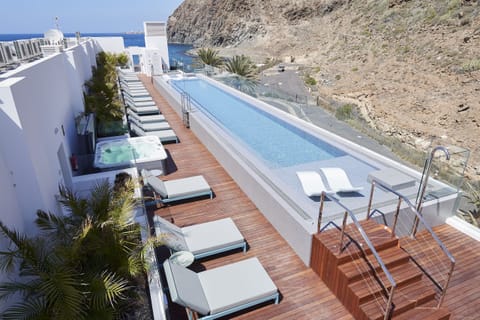 An infinity pool, a heated pool