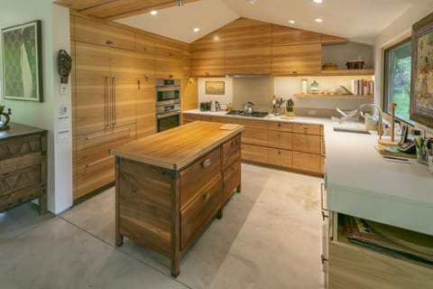 The kitchen with all the modern conveniences.