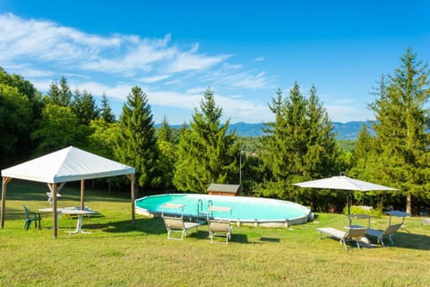 The equipped swimming pool on the hill in dominant position