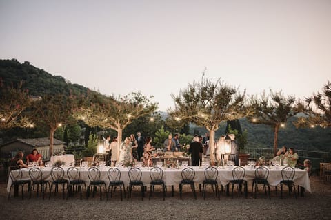 Outdoor banquet area