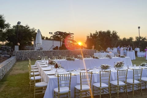 Outdoor banquet area