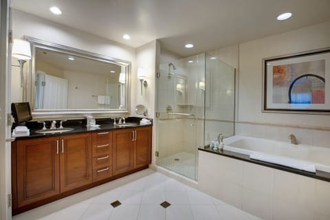 Combined shower/tub, jetted tub