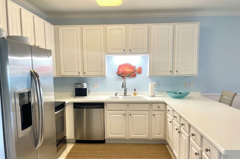 Fully stocked kitchen including all major appliances. Keurig duo coffee maker