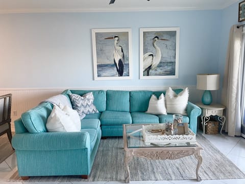 Living room with queen sleeper sofa