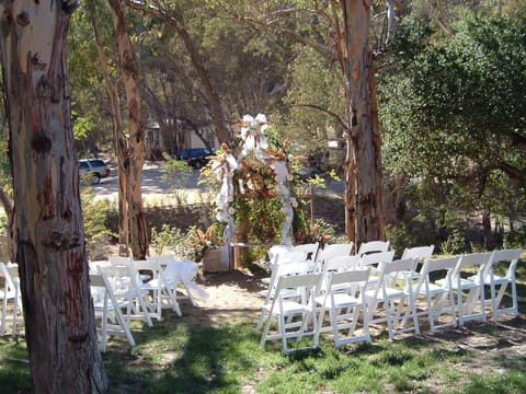 Outdoor banquet area