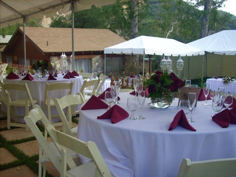 Outdoor banquet area