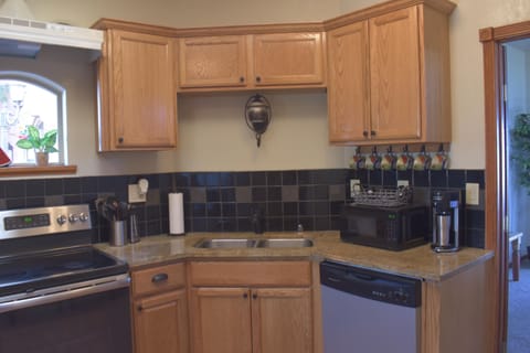 All your kitchen utensils, microwave, Keurig machine and regular coffee maker.