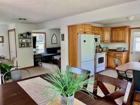 Upstairs kitchen, dinning, living room.