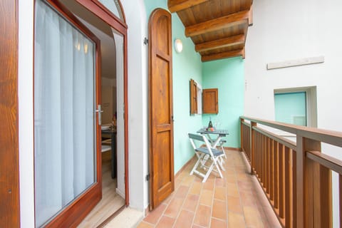 The furnished balcony is livable at any time of the day