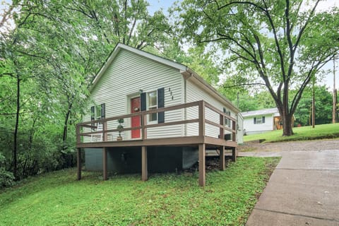 Front view of our hillside home