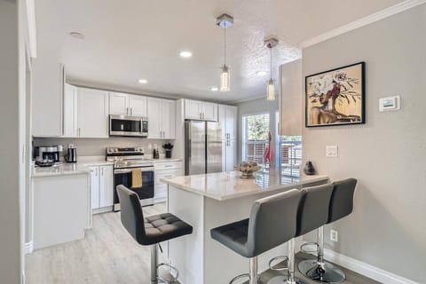 Island and Bar Seating in Kitchen Area