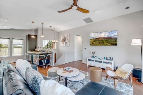 Open Living Room into Kitchen and Dining Areas