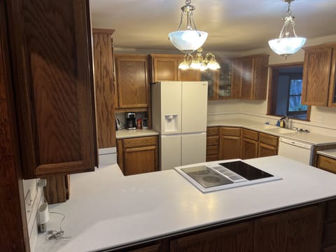 Kitchen with all gadgets and paper products too.