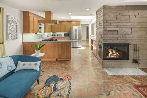 View of the kitchen from the second living room 