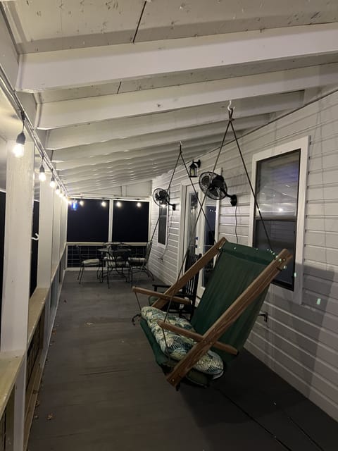 Patio lights. Relax while overlooking the river.