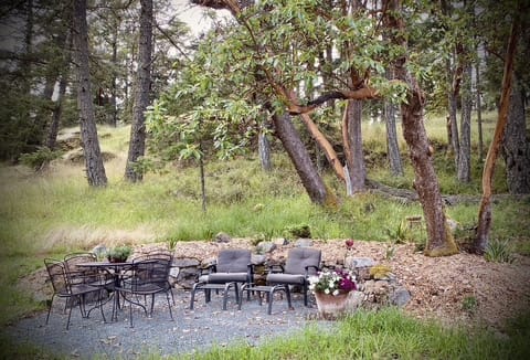 Private lounge area for you to enjoy under the majestic Madrona Trees
