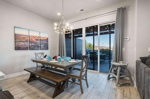 Dining room table seats 8 plus use of a high chair