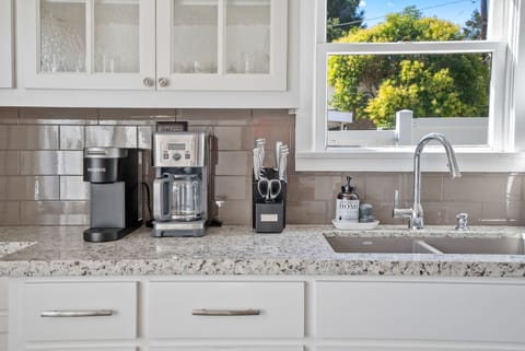 We provide coffee for your stay, cream and sugar, and both a dri