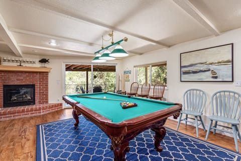 Pool table in game room area. Pine Mountain Lake Vacation Rental "Dock Holiday" - Unit 3 Lot 173.