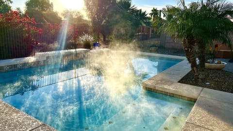 Outdoor pool, a heated pool