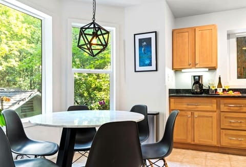 Great dining nook with plenty of windows