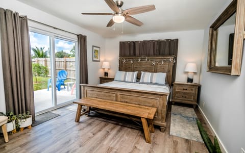 Master Bedroom with King Bed & Direct Patio Access 
