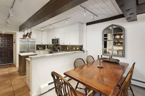 The kitchen is fully stocked with everything you need to enjoy dining at home during your vacation in Snowmass