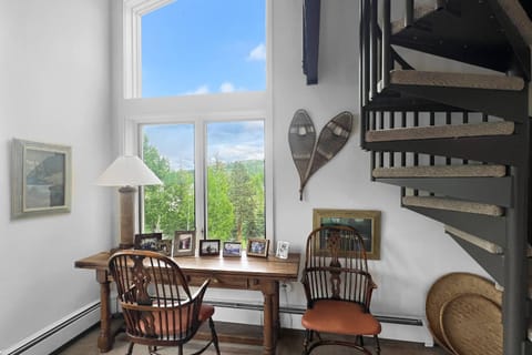 Enjoy a quiet corner overlooking Snowmas Mountain for reading or writing