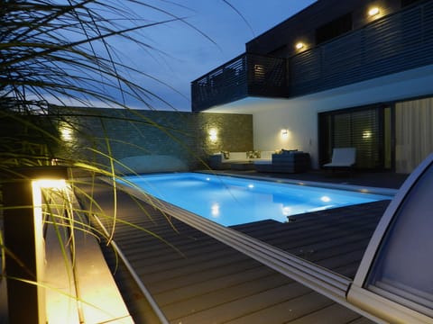 Outdoor pool, a heated pool