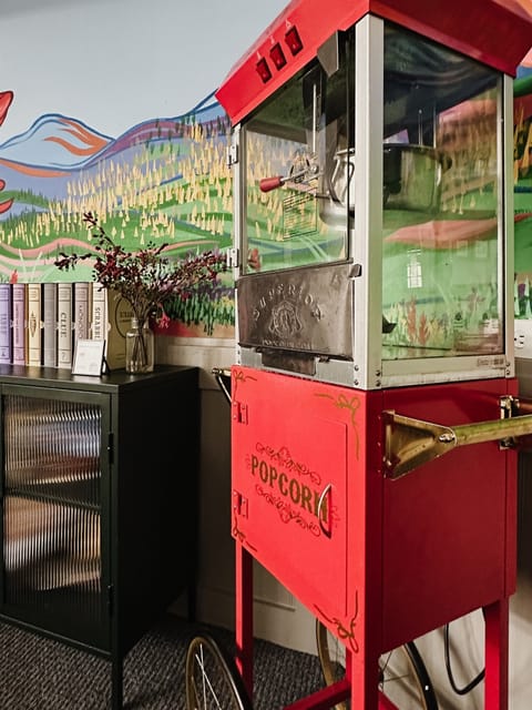 Local artist mural in game room, one portion is Buffalo Mtn. A popular destination for hikers and offers stunning views. The hike to the summit is a challenging 3.5-mile trek with an elevation gain of over 2K ft.