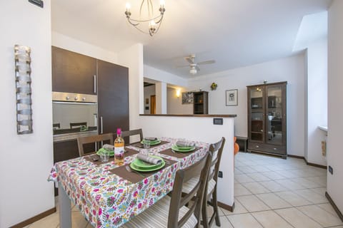 View on kitchen and living room