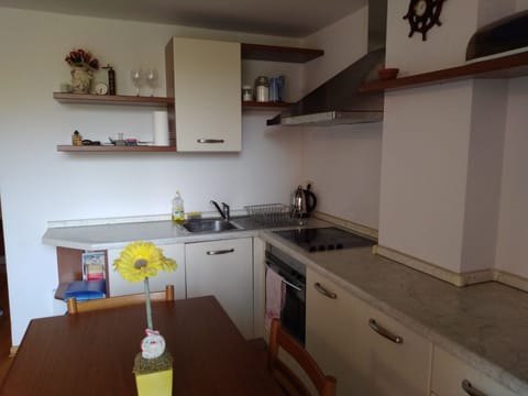 Fridge, oven, electric kettle, cookware/dishes/utensils