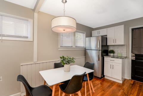 Enjoy your meals at our charming small table—just right for an intimate breakfast or casual dinner at home