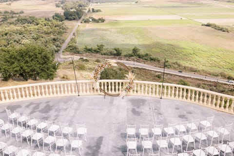 Outdoor banquet area