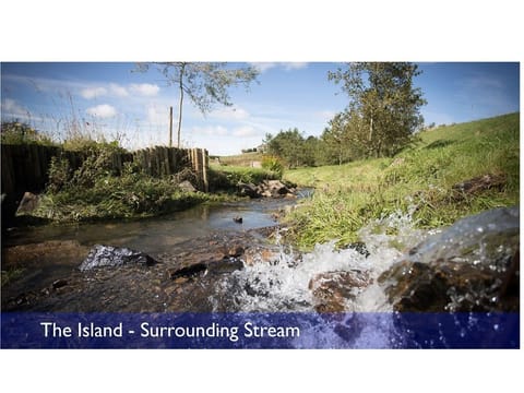 Stream by our island bbq /firepit area