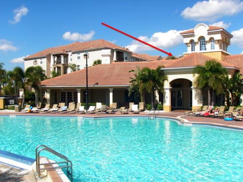Located top floor, directly by the main pool area and clubhouse.