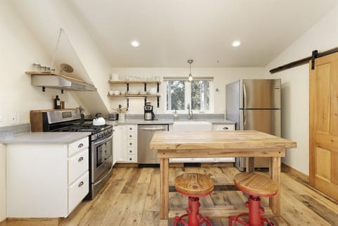 Well-stocked kitchen for two