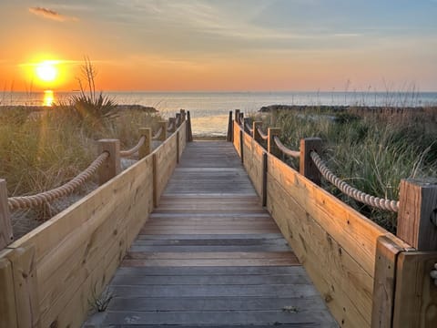 Beach nearby, sun loungers