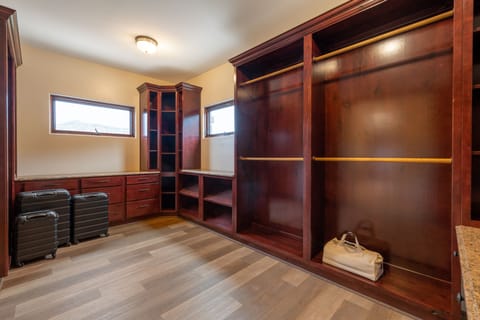 Primary bedroom's walk-in closet.