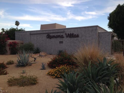 Entrance to gated condo community in Warm Sands neighborhood of Palm Springs. 