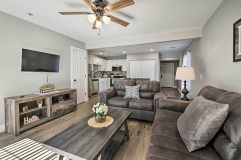 Living Room | Central Heating & A/C | Queen Sleeper Sofa | Patio Access