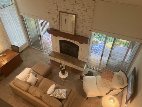 Living room | Smart TV, fireplace, computer monitors