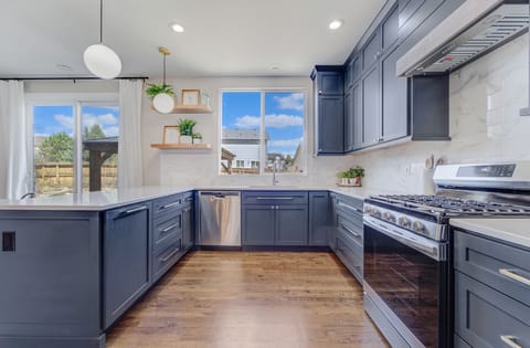 The Beautiful Kitchen looking out into the backyard