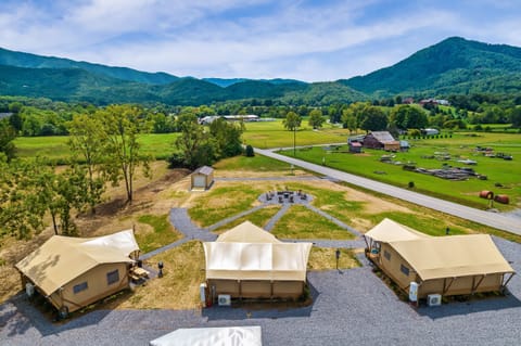 Birds eye view of the glamping village!
