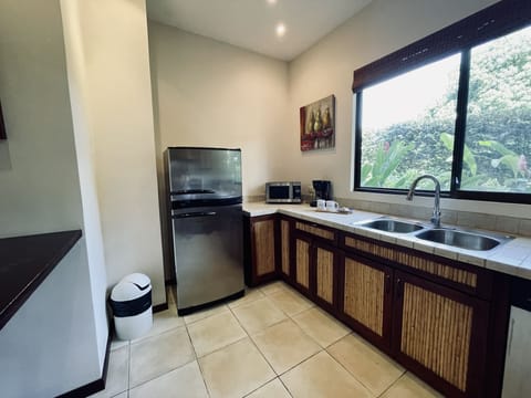 Fridge, microwave, dishwasher, coffee/tea maker