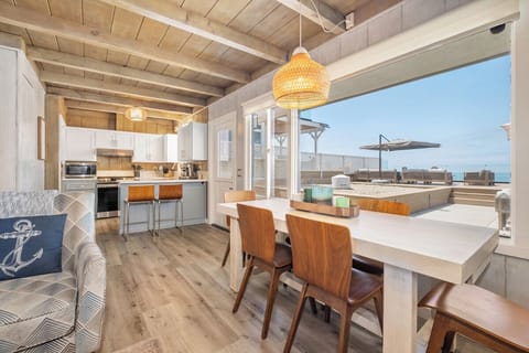 New dining table with seating for 6 and 2 countertop chairs