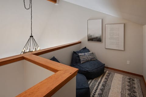 Restoration Hardware lounge chairs or set up the Queen aero bed here provided