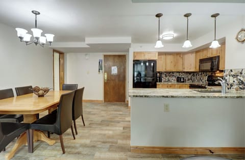 Open concept dining and kitchen area.