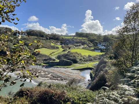 The view to Aberfforest and our cottage from the coastal path